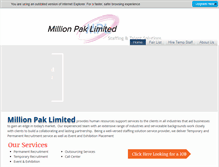Tablet Screenshot of millionpak.com